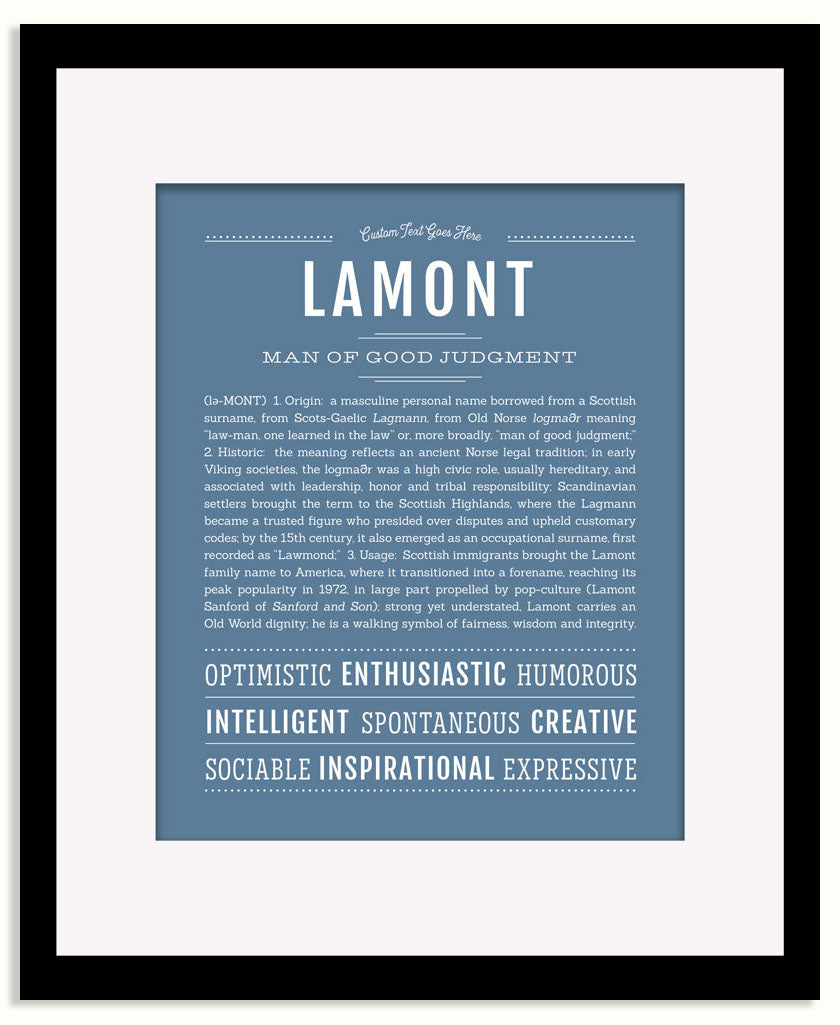 Frame Options | Steele Blue | Black Frame, Matted
