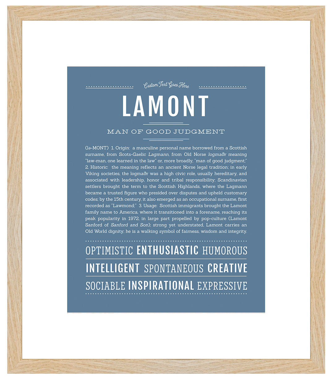 Frame Options | Steele Blue | Maple Frame, Matted