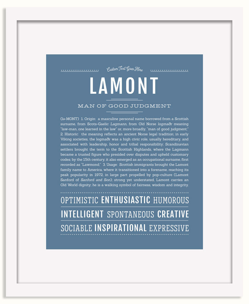 Frame Options | Steele Blue | White Frame, Matted