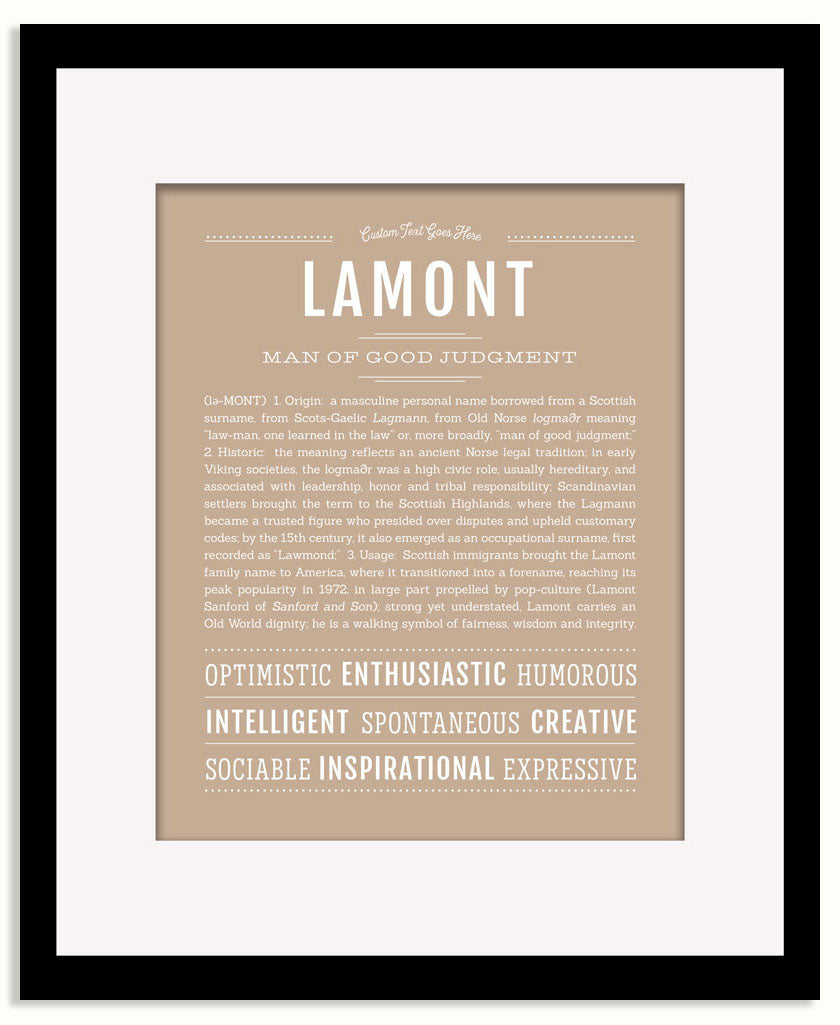 Frame Options | Tan | Black Frame, Matted