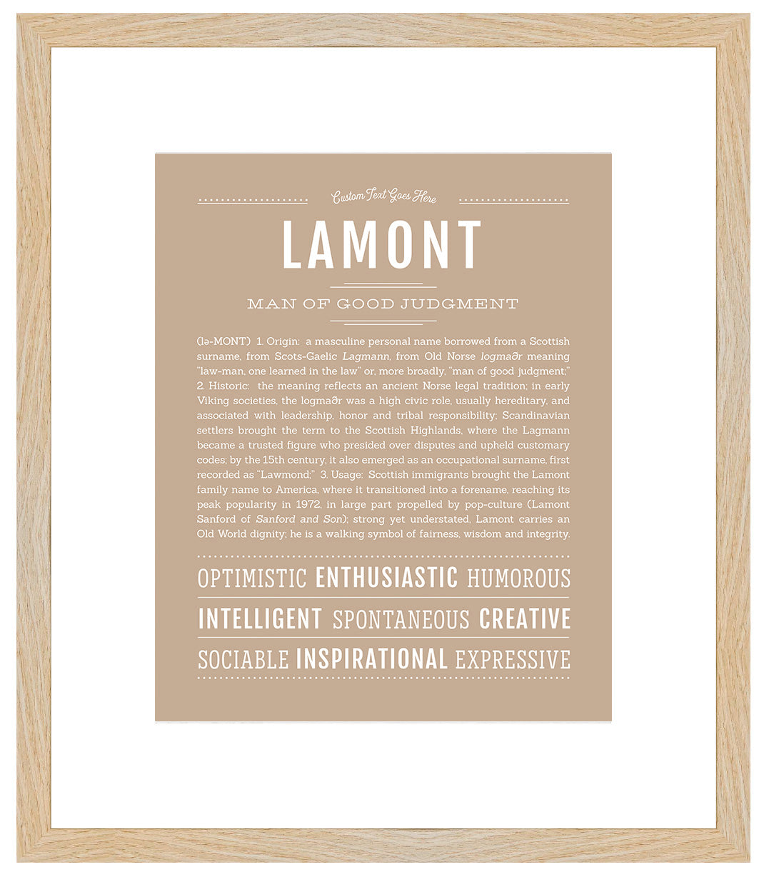 Frame Options | Tan | Maple Frame, Matted