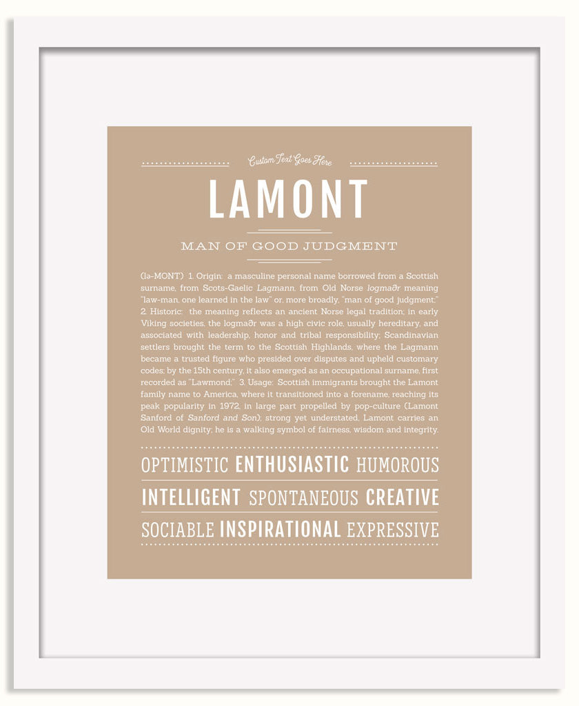 Frame Options | Tan | White Frame, Matted