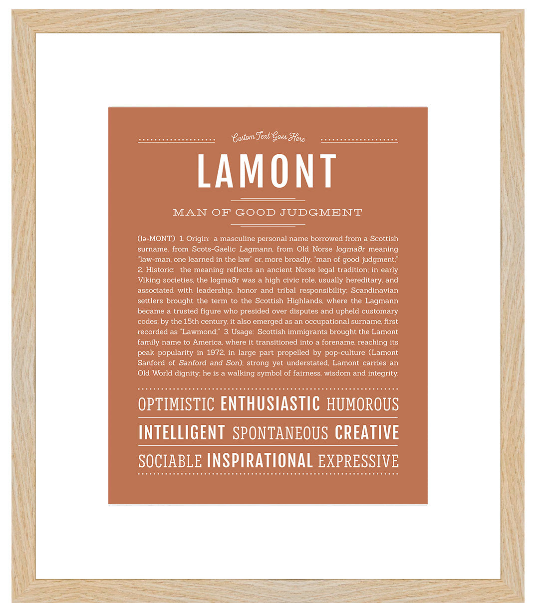 Frame Options | Terra Cotta | Maple Frame, Matted