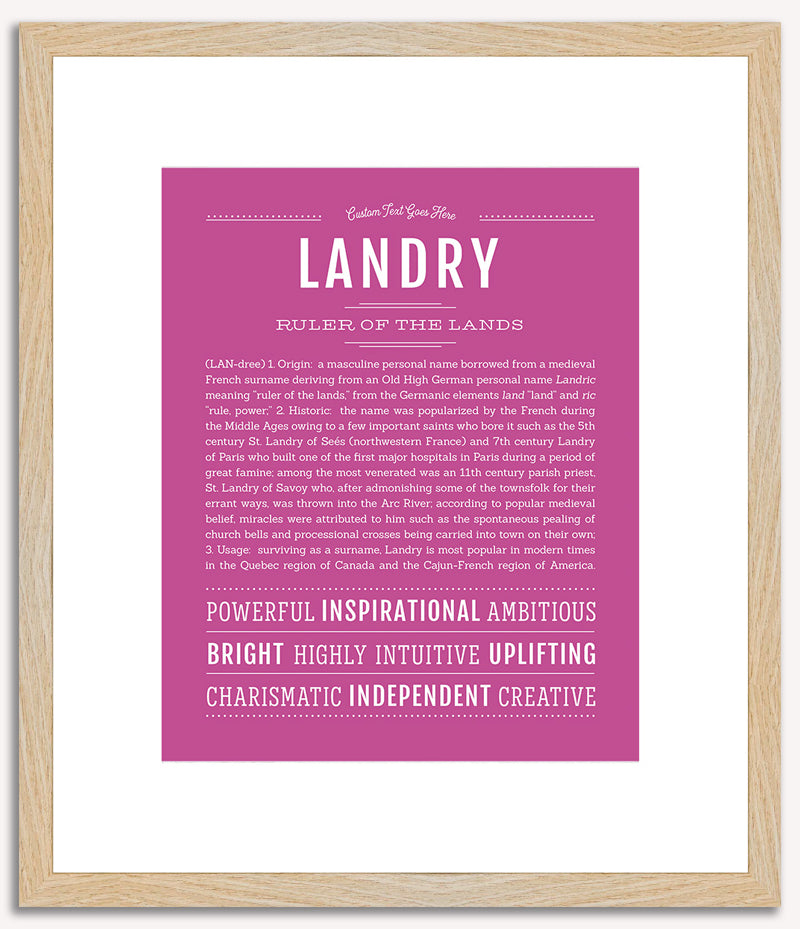 Landry (male) | Name Art Print