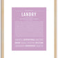 Landry (male) | Name Art Print