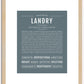 Landry (male) | Name Art Print