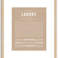 Landry (male) | Name Art Print