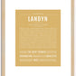 Landyn (male) | Name Art Print