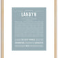 Landyn (male) | Name Art Print