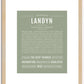 Landyn (male) | Name Art Print