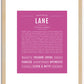 Lane | Name Art Print