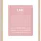 Lane | Name Art Print