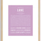 Lane | Name Art Print