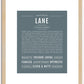 Lane | Name Art Print