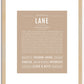 Lane | Name Art Print