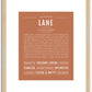 Lane | Name Art Print