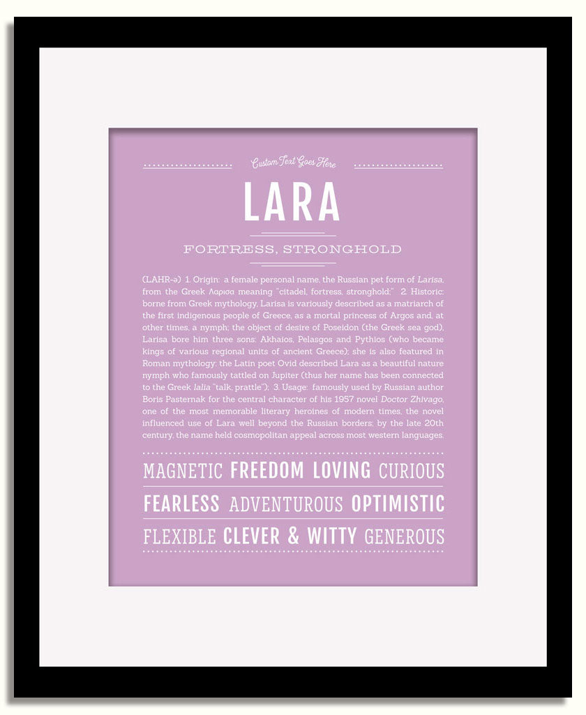 Frame Options | Lilac | Black Frame, Matted