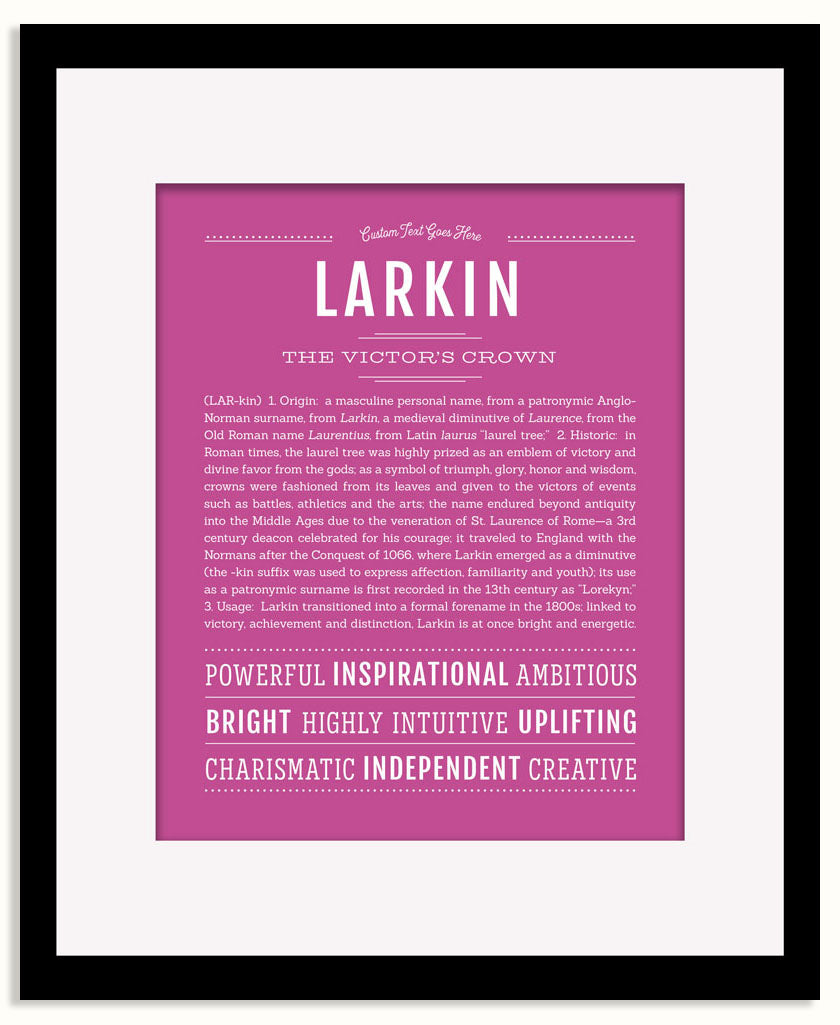 Frame Options | Dark Pink | Black Frame, Matted