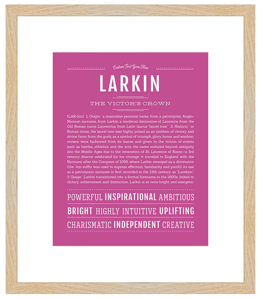 Frame Options | Dark Pink | Maple Frame, Matted