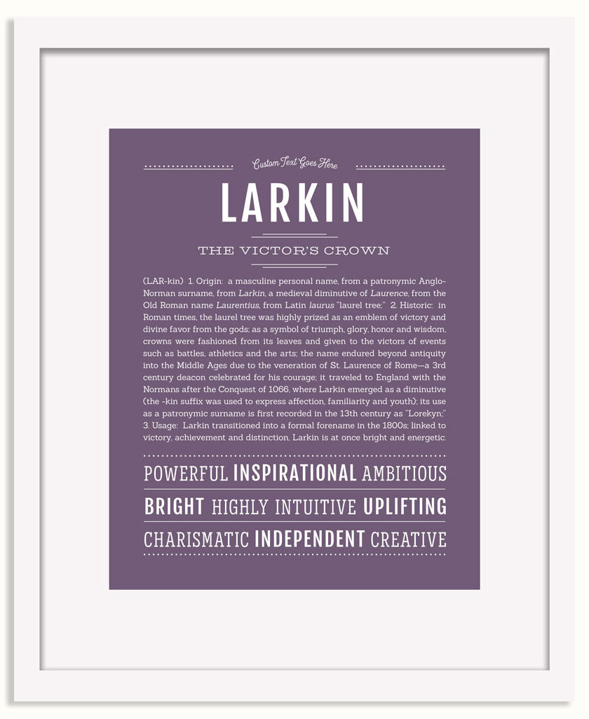 Frame Options | Deep Purple | White Frame, Matted