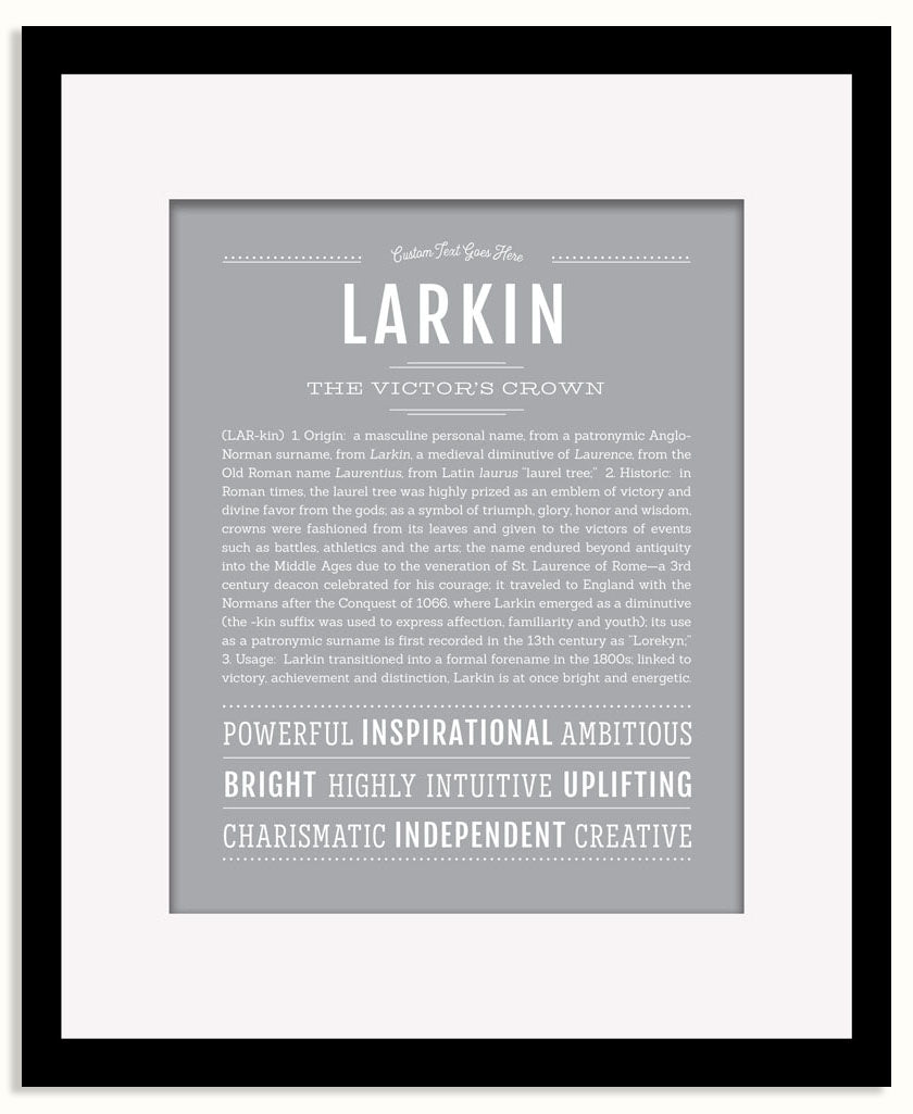 Frame Options | Light Gray | Black Frame, Matted