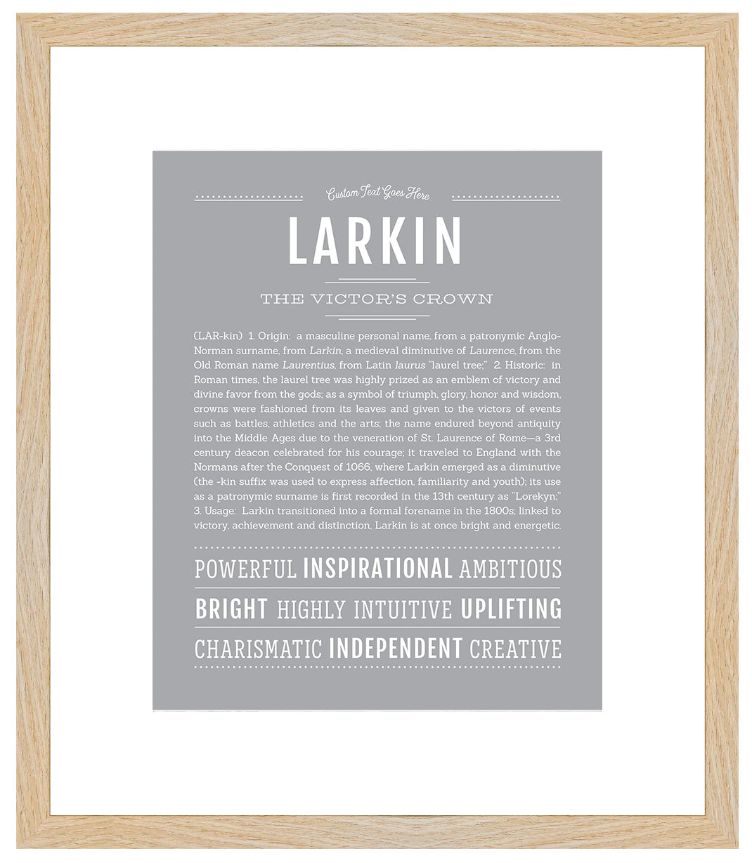 Frame Options | Light Gray | Maple Frame, Matted