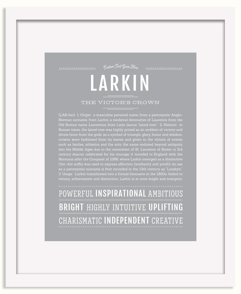 Frame Options | Light Gray | White Frame, Matted