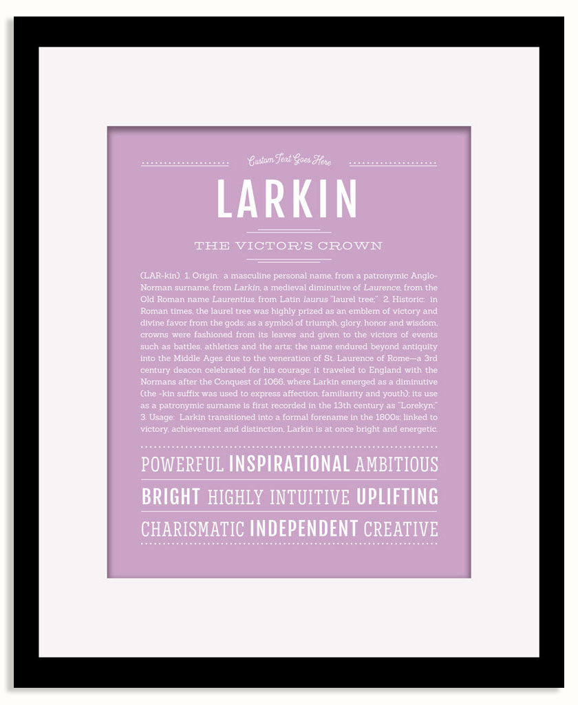 Frame Options | Lilac | Black Frame, Matted