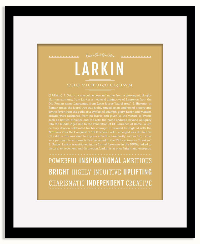 Frame Options | Matte Gold | Black Frame, Matted