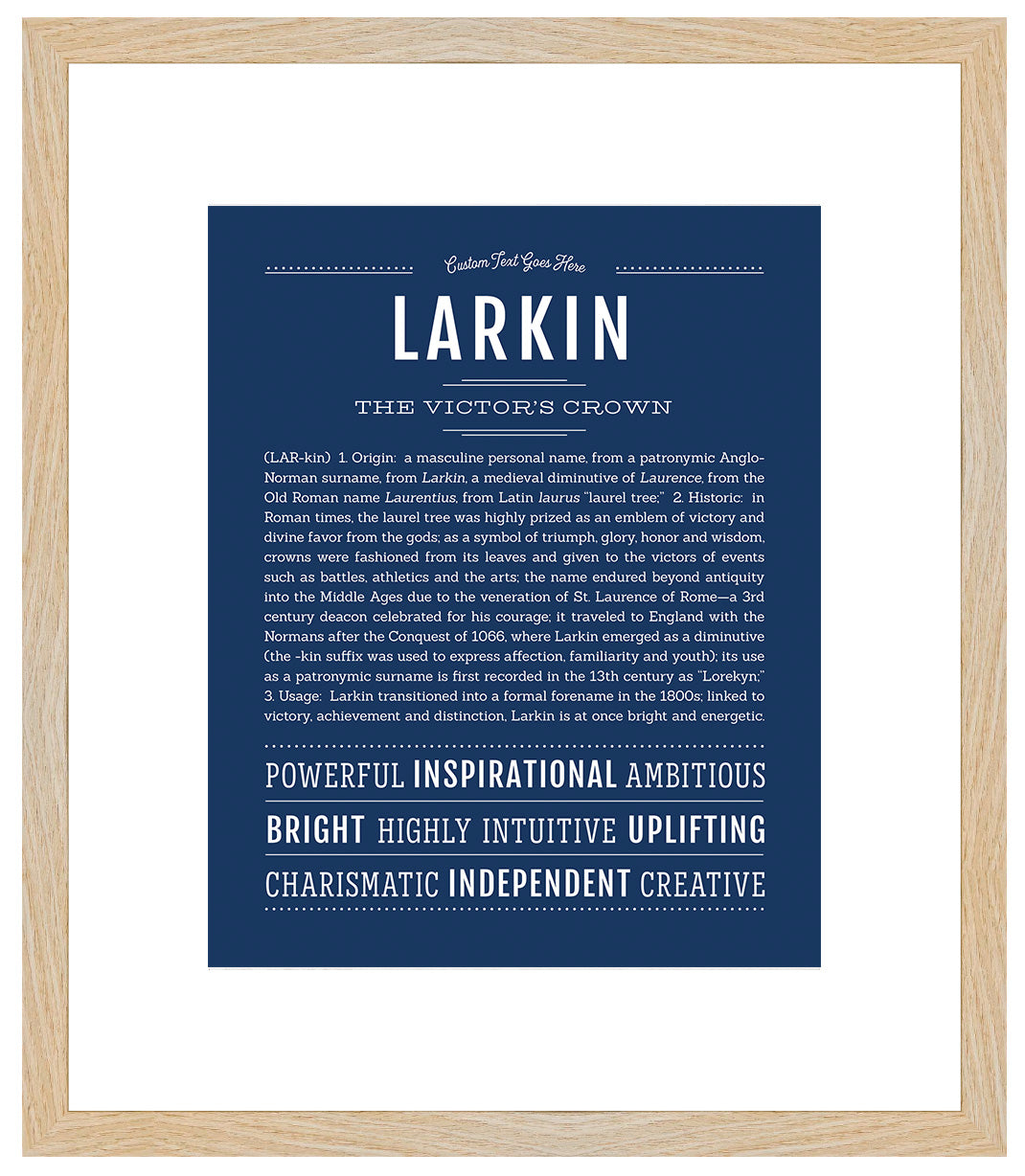 Frame Options | Midnight Blue | Maple Frame, Matted