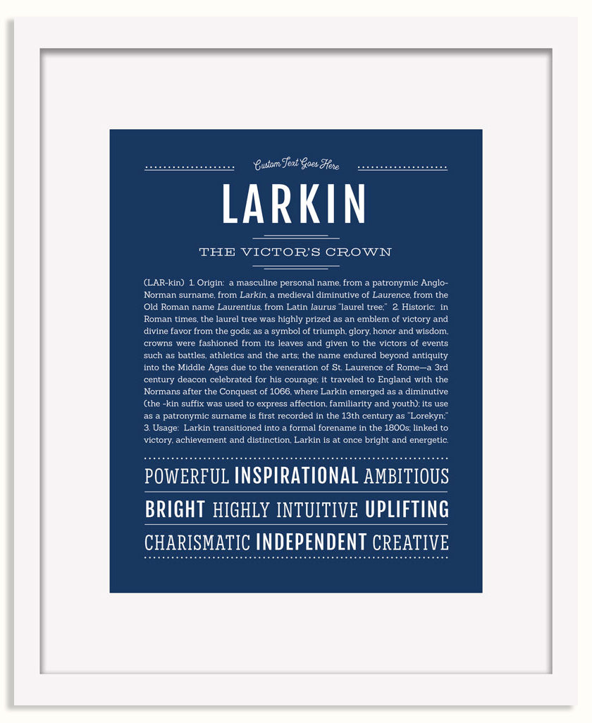 Frame Options | Midnight Blue | White Frame, Matted