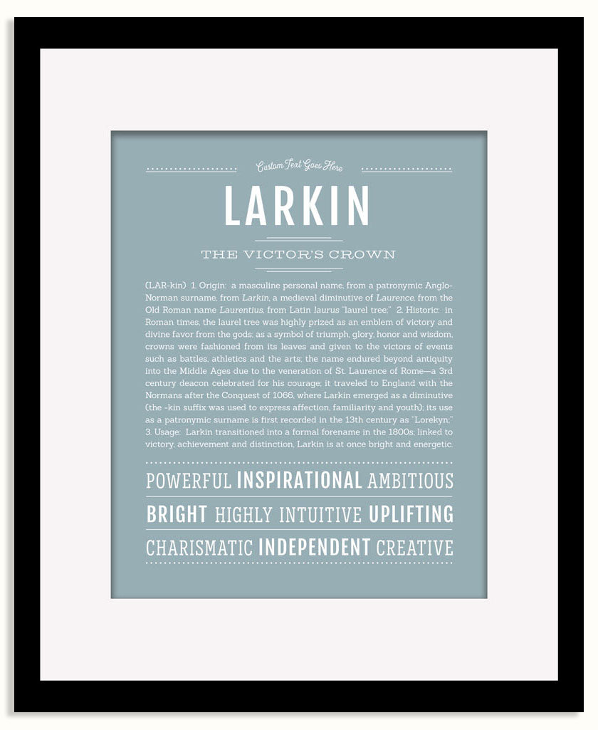 Frame Options | Powder Blue | Black Frame, Matted