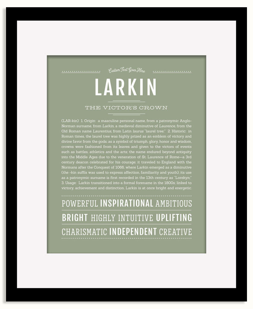 Frame Options | Sage | Black Frame, Matted