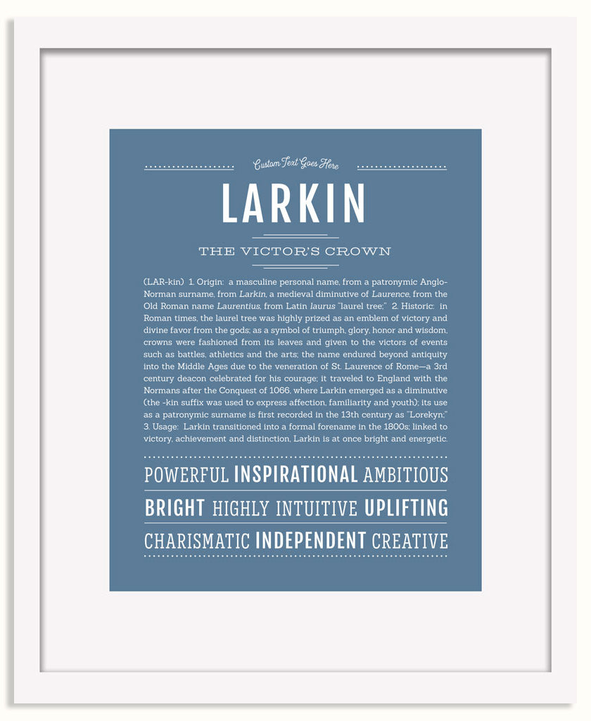 Frame Options | Steele Blue | White Frame, Matted