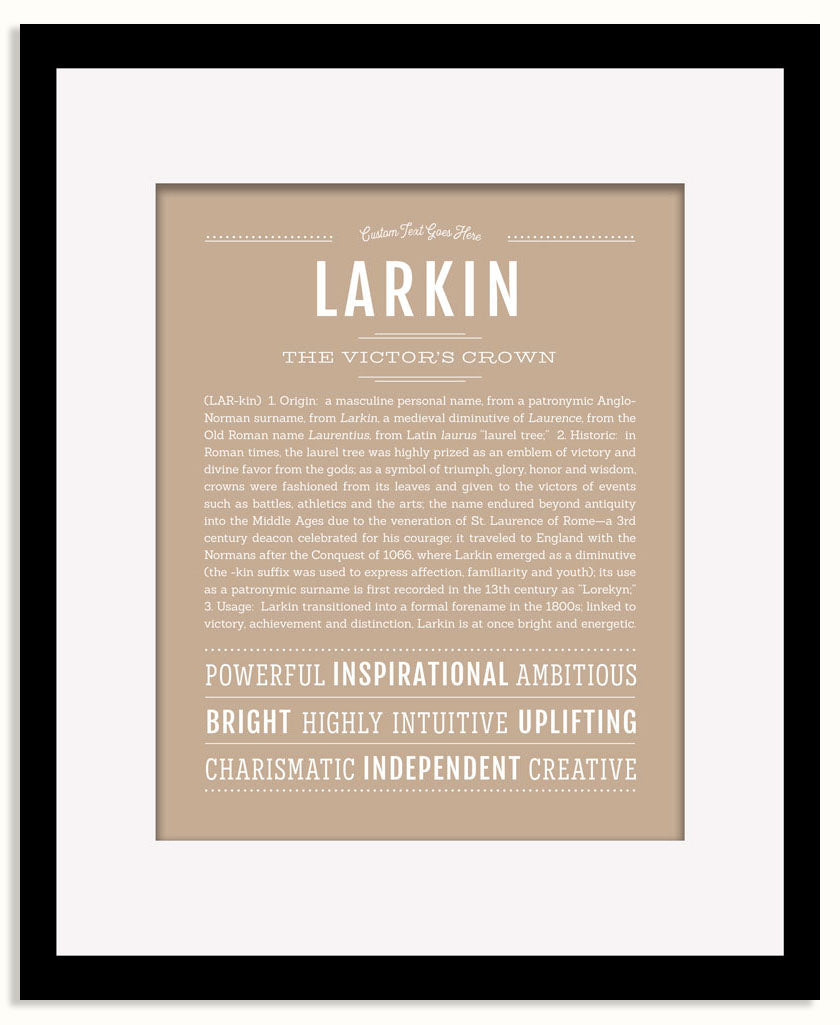 Frame Options | Tan | Black Frame, Matted