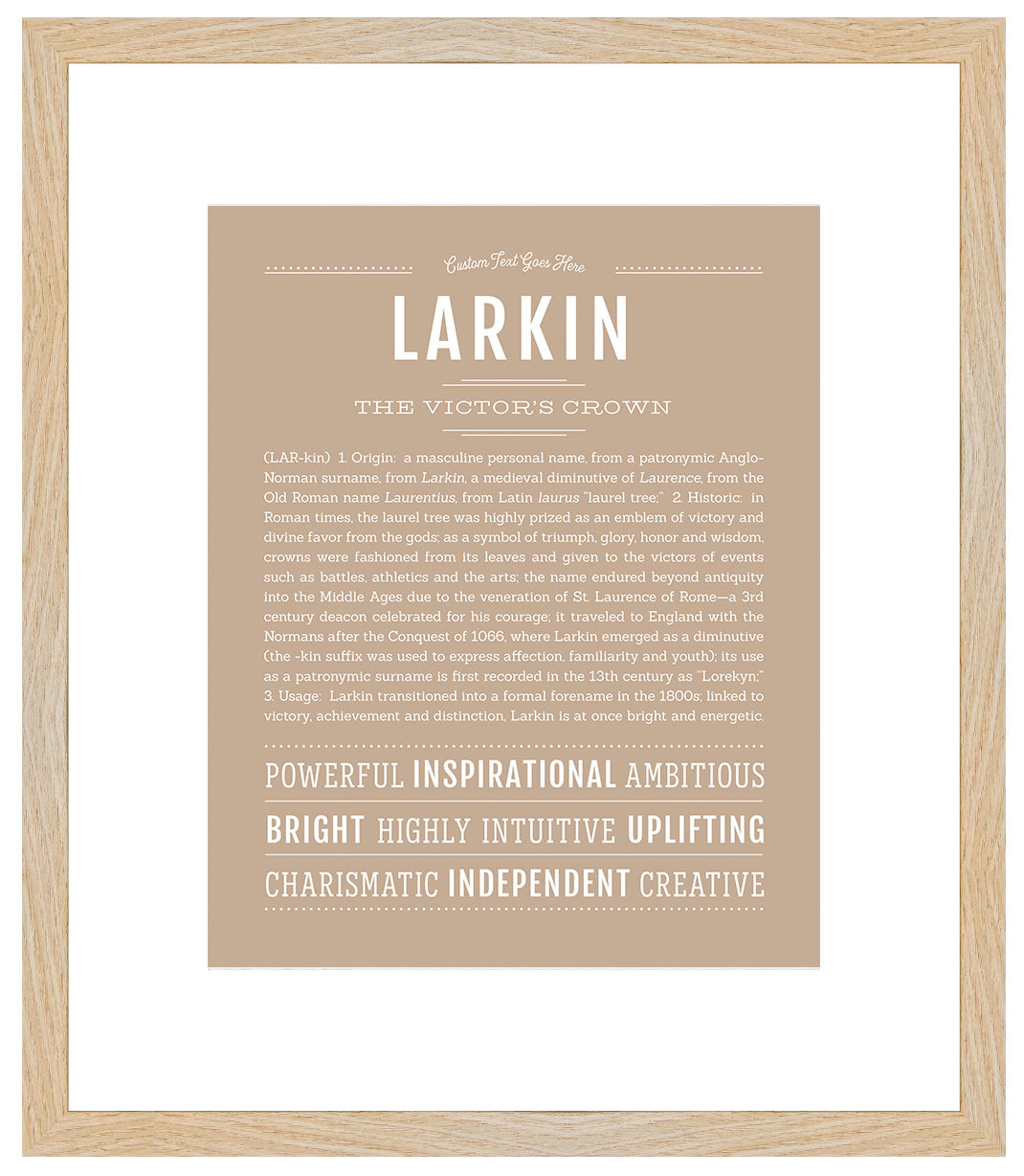 Frame Options | Tan | Maple Frame, Matted