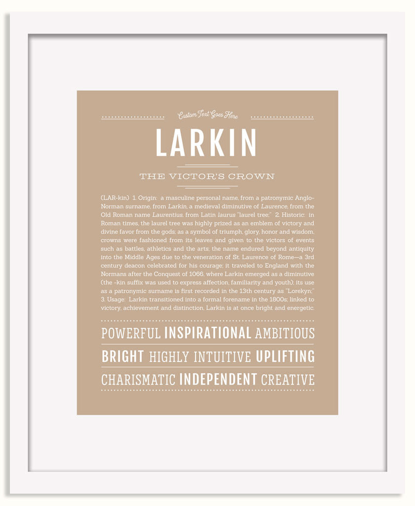 Frame Options | Tan | White Frame, Matted