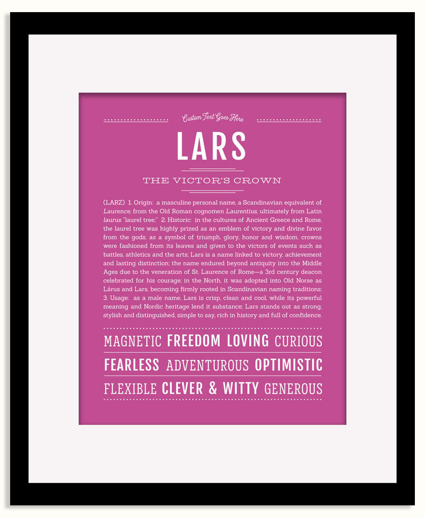 Frame Options | Dark Pink | Black Frame, Matted