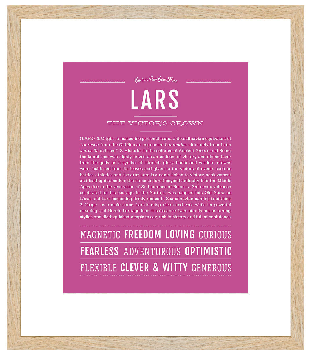 Frame Options | Dark Pink | Maple Frame, Matted