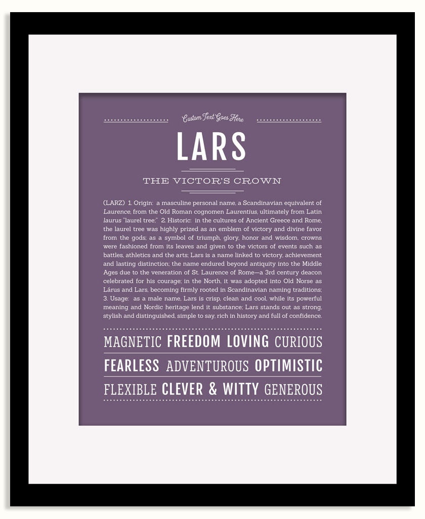 Frame Options | Deep Purple | Black Frame, Matted