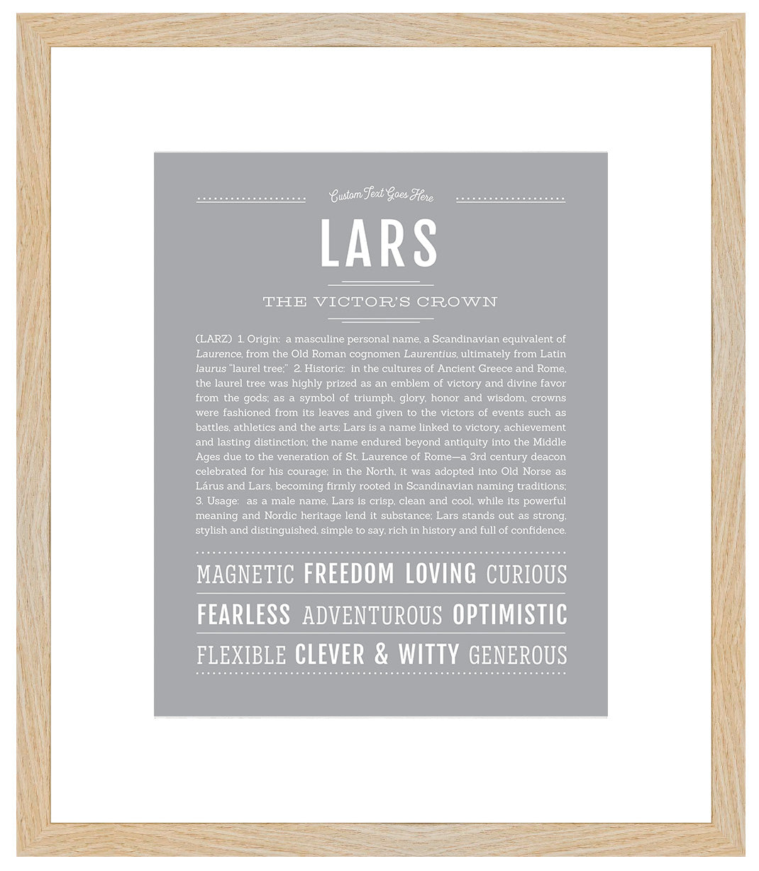Frame Options | Light Gray | Maple Frame, Matted