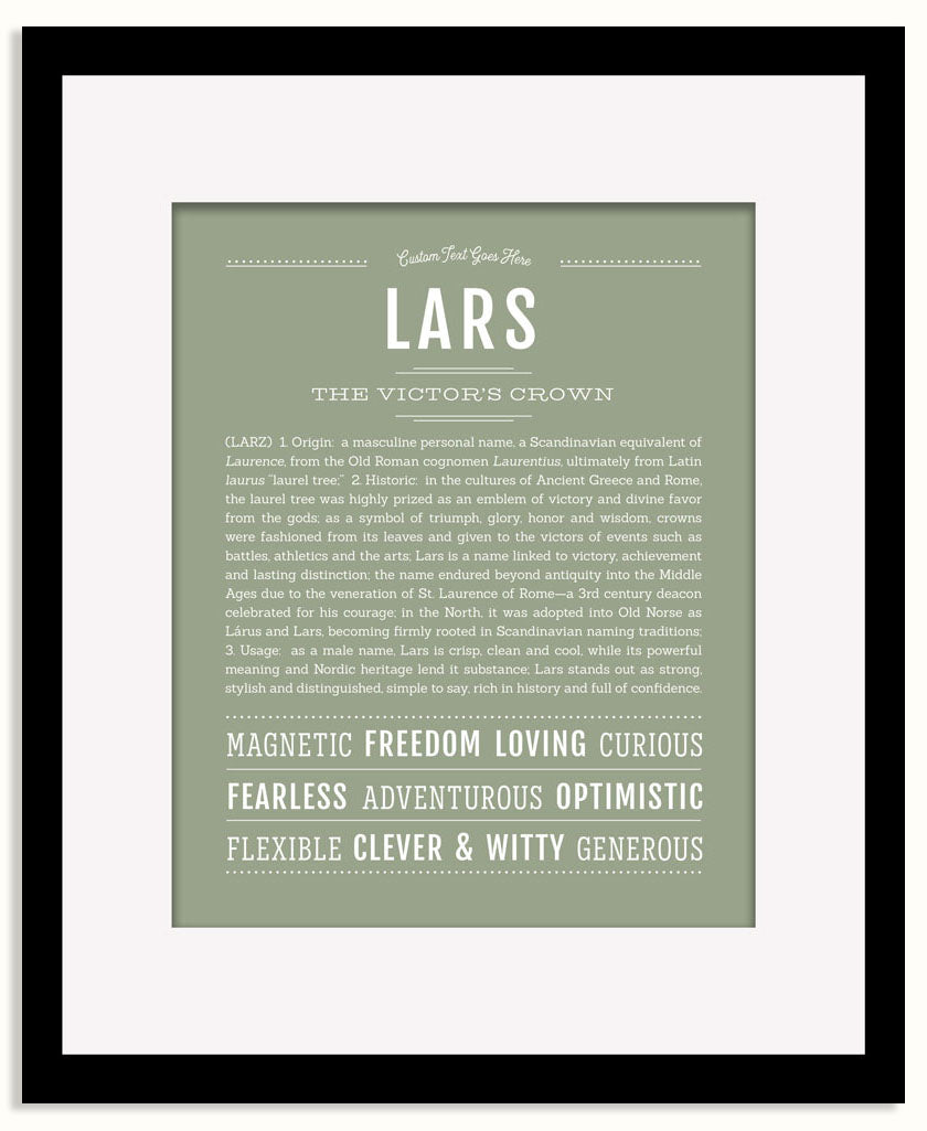 Frame Options | Sage | Black Frame, Matted