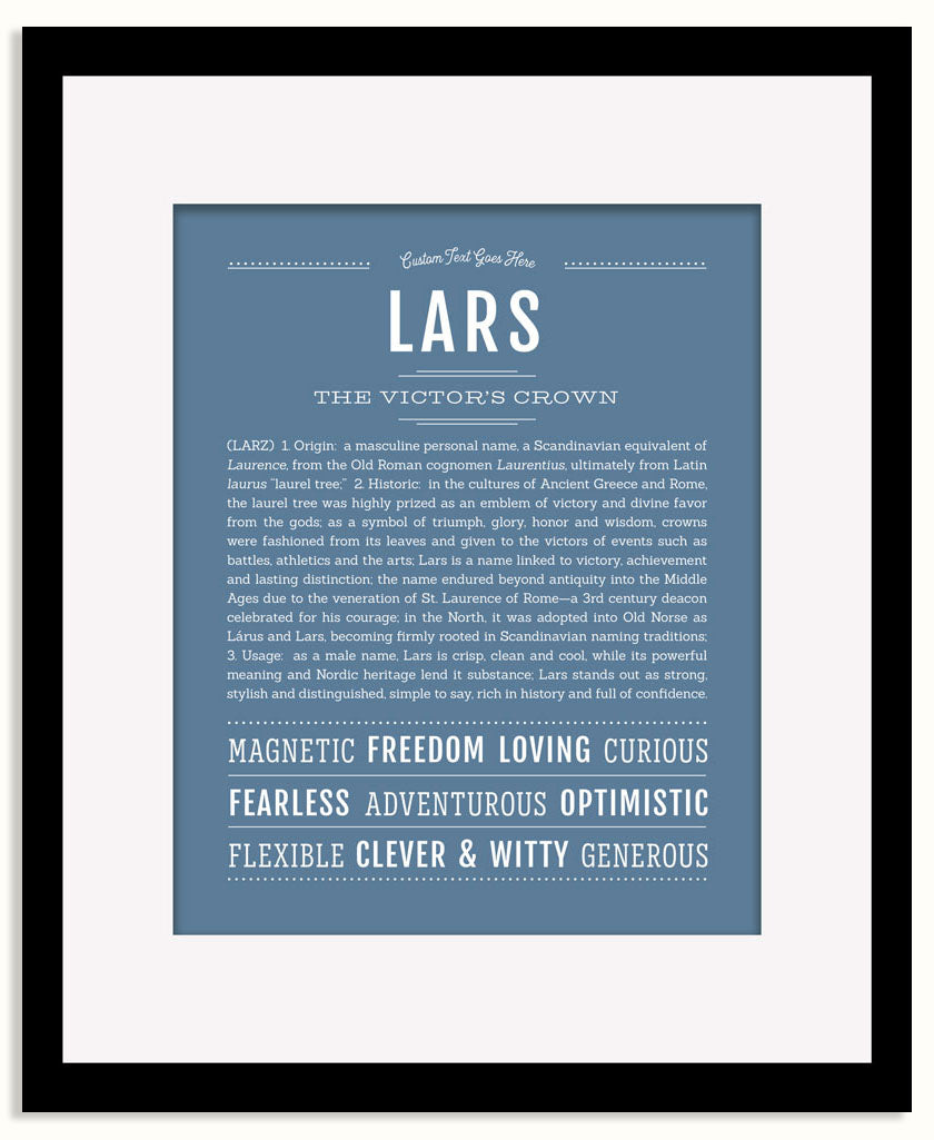 Frame Options | Steele Blue | Black Frame, Matted
