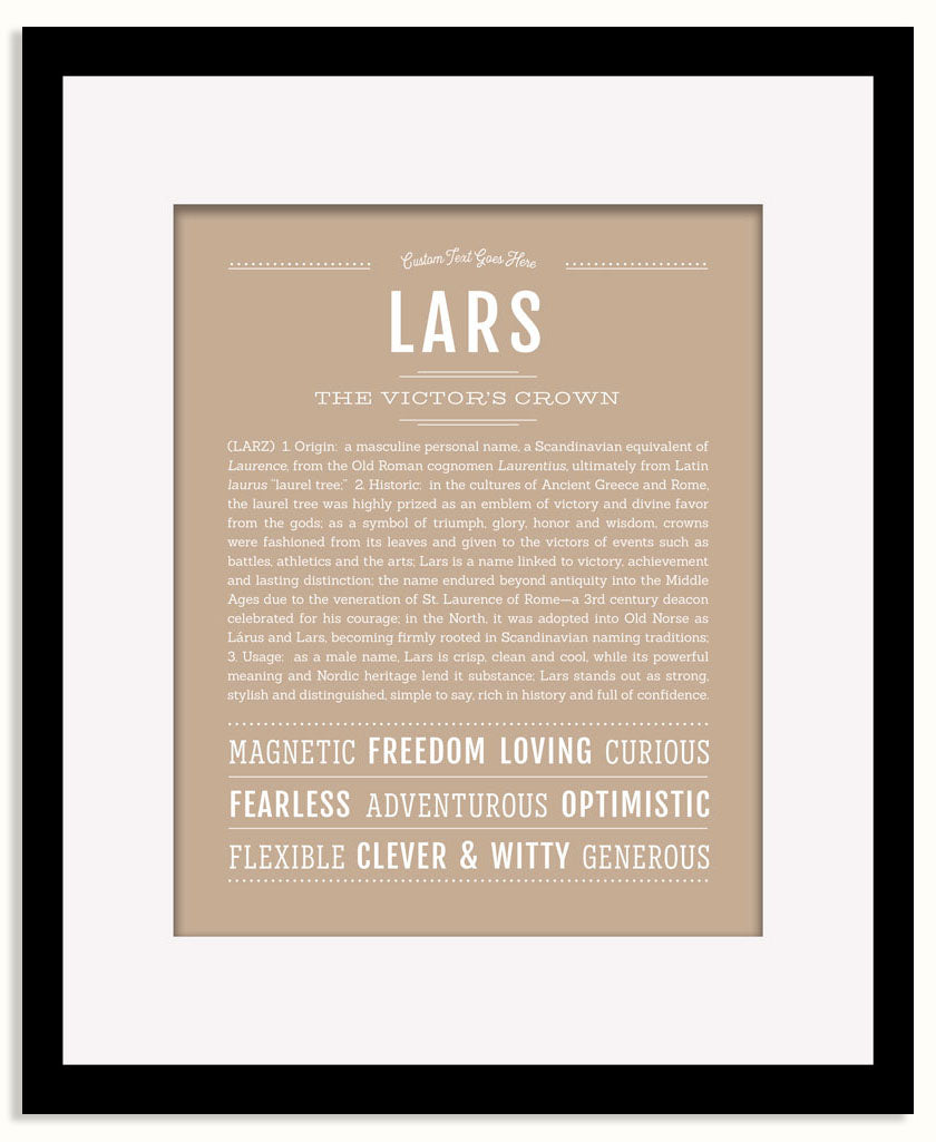 Frame Options | Tan | Black Frame, Matted