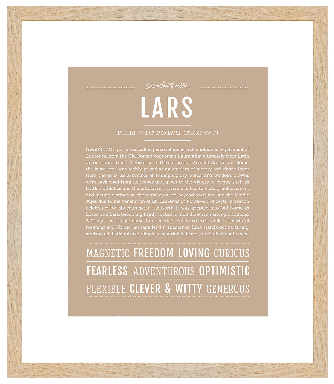 Frame Options | Tan | Maple Frame, Matted