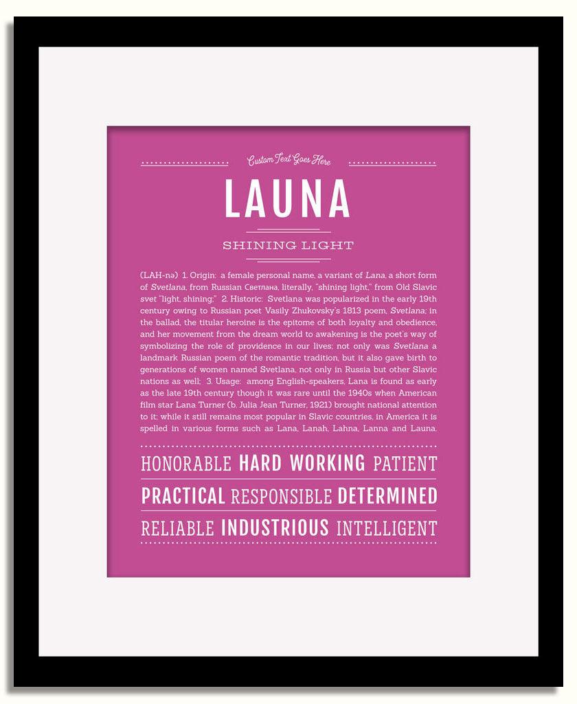 Frame Options | Dark Pink | Black Frame, Matted