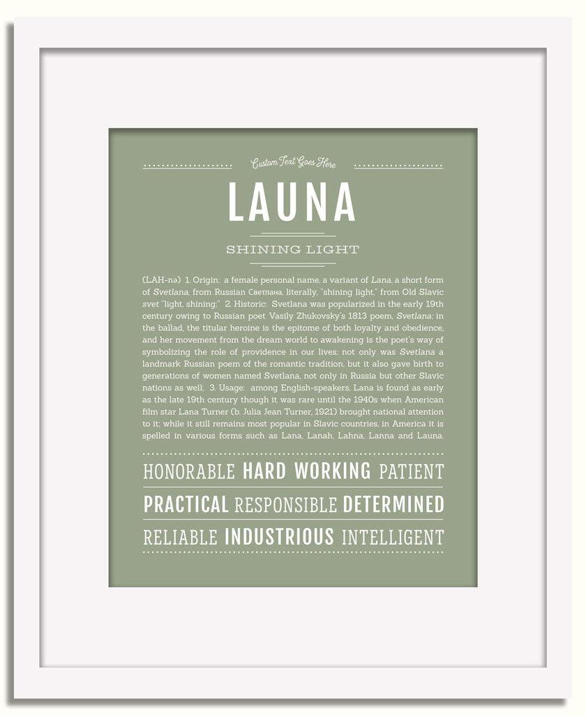 Frame Options | Sage | White Frame, Matted