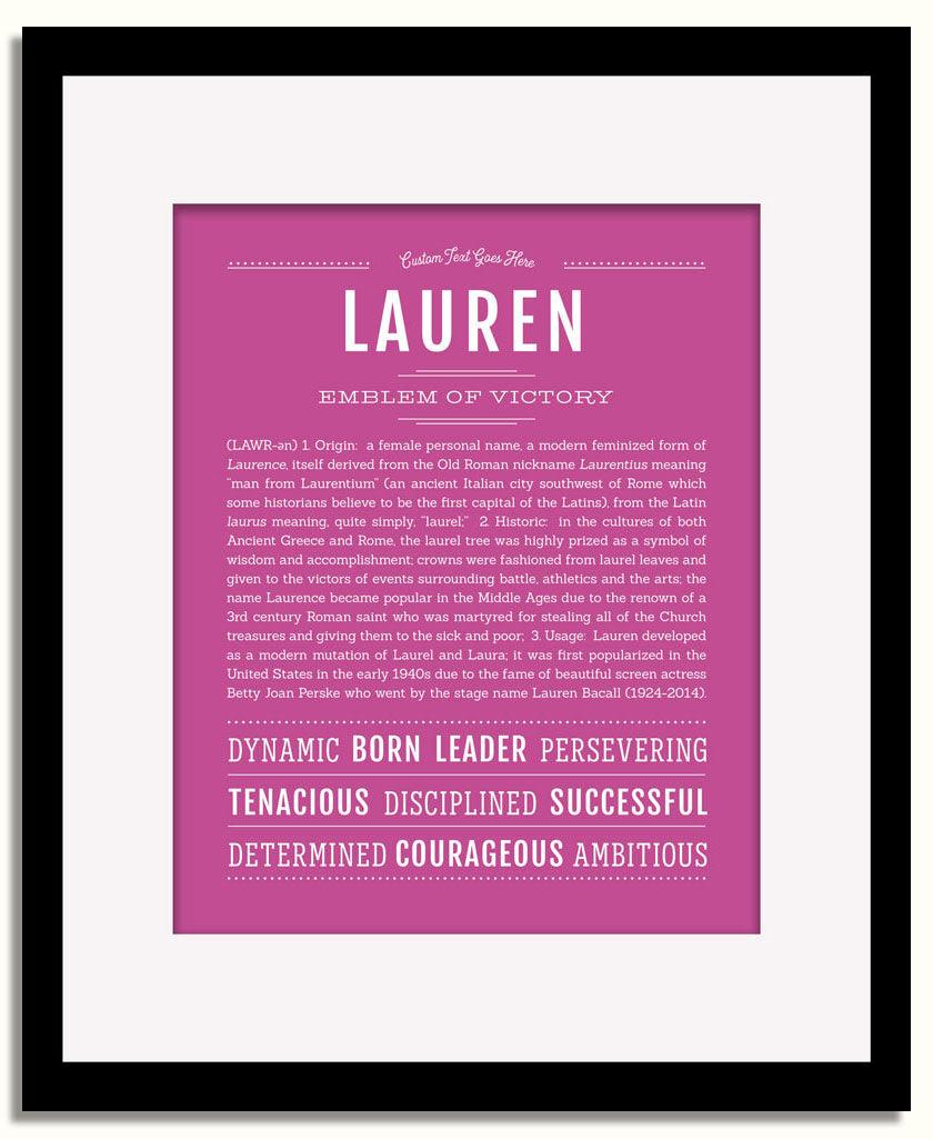 Frame Options | Dark Pink | Black Frame, Matted