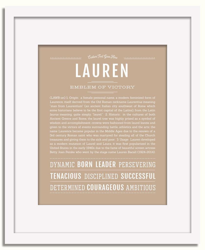 Frame Options | Tan | White Frame, Matted