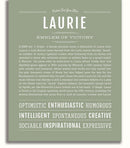 Laurie Personalized Name Meaning Art Prints Name Stories